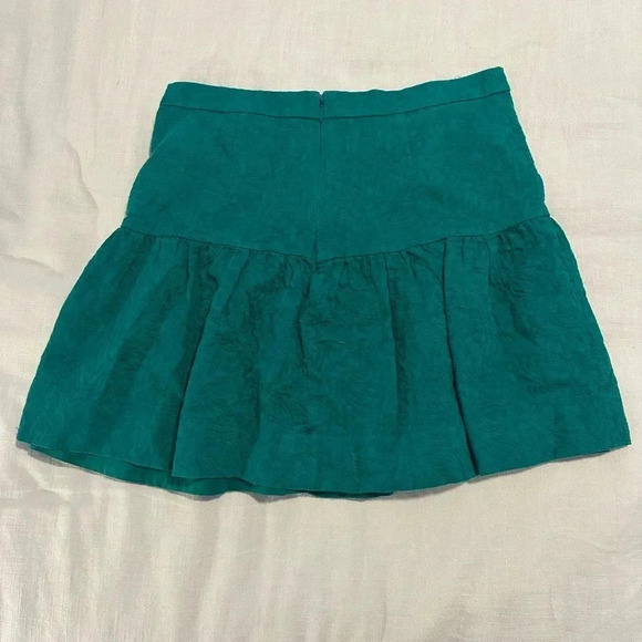 J. Crew Emerald Green Peplum Mini Skirt Size 6 - Picture 2 of 4